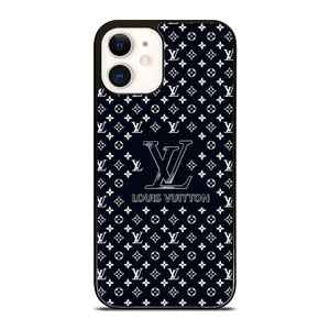 LOUIS VUITTON LV LOGO PATTERN NAVY iPhone 12 Case Cover