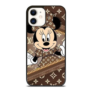 LOUIS VUITTON LV ZIPPER BROWN X MINNIE MOUSE DISNEY iPhone 12 Case Cover