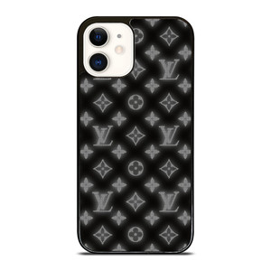 LOUISE VUITTON LOGO PATTERN BLACK WHITE iPhone 12 Case Cover