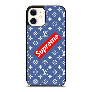 NEW SUPREME LOUIS VUITTON BLUE iPhone 12 Case Cover NEW SUPREME LOUIS VUITTON BLUE iPhone 12 Case Cover