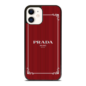 PRADA LOGO RED STRIPE iPhone 12 Case Cover