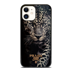 PRADA MILANO LOGO LEOPARD iPhone 12 Case Cover PRADA MILANO LOGO LEOPARD iPhone 12 Case Cover