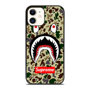 SHARK CAMO BATHING APE SUPREME iPhone 12 Case Cover SHARK CAMO BATHING APE SUPREME iPhone 12 Case Cover