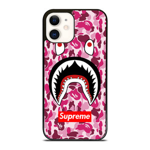 SUPREME BAPE CAMO SHARK iPhone 12 Case Cover