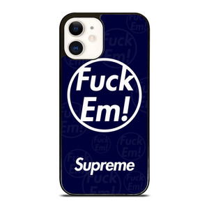 SUPREME FUCK EM BLUE iPhone 12 Case Cover SUPREME FUCK EM BLUE iPhone 12 Case Cover