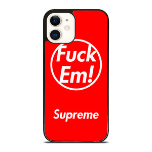 SUPREME FUCK EM RED iPhone 12 Case Cover SUPREME FUCK EM RED iPhone 12 Case Cover