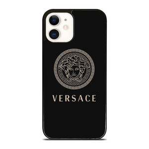 VERSACE LOGO ICON CARBON iPhone 12 Case Cover
