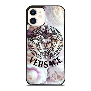 VERSACE LOGO ICON WHITE ROSE iPhone 12 Case Cover