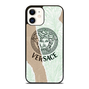 VERSACE LOGO PALM LEAVES iPhone 12 Case Cover VERSACE LOGO PALM LEAVES iPhone 12 Case Cover