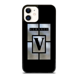 VERSACE LOGO SILVER iPhone 12 Case Cover
