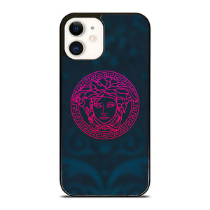 VERSACE VOILET GREEN LOGO iPhone 12 Case Cover VERSACE VOILET GREEN LOGO iPhone 12 Case Cover