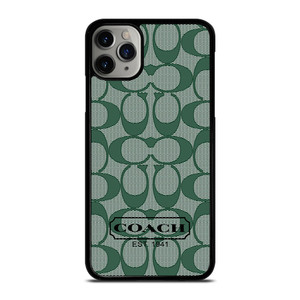 COACH GREEN LOGO PATTERN iPhone 11 Pro Max Case Cover