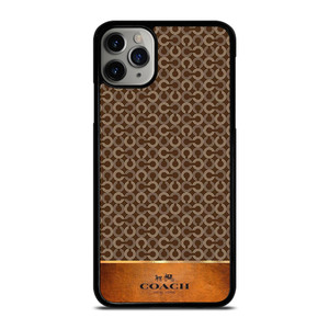 COACH NEW YORK LOGO PATTERN BROWN iPhone 11 Pro Max Case Cover