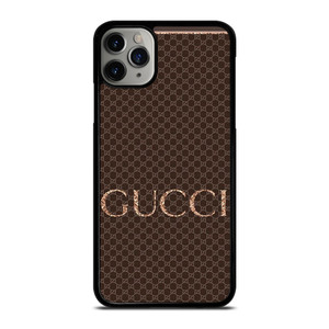GUCCI LOGO PATTERN BROWN EMBLEM iPhone 11 Pro Max Case Cover