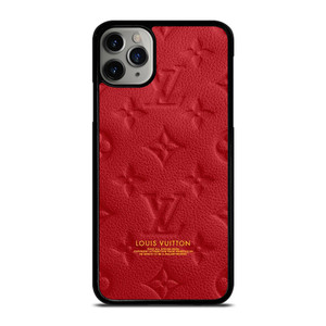LOUIS VUITTON LV LOGO RED LEATHER iPhone 11 Pro Max Case Cover