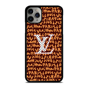 LOUIS VUITTON LV PARIS PATTERN LOGO BROWN iPhone 11 Pro Max Case Cover