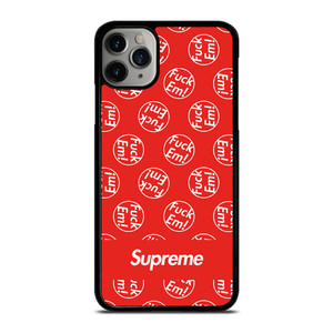 SUPREME FUCK EM PATTERN iPhone 11 Pro Max Case Cover SUPREME FUCK EM PATTERN iPhone 11 Pro Max Case Cover