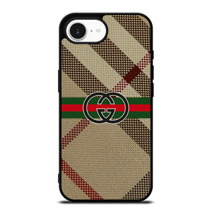 BURBERRY PATTERN GUCCI LOGO iPhone 16e Case Cover BURBERRY PATTERN GUCCI LOGO iPhone 16e Case Cover
