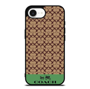 COACH NEW YORK LOGO GREEN BROWN iPhone 16e Case Cover COACH NEW YORK LOGO GREEN BROWN iPhone 16e Case Cover