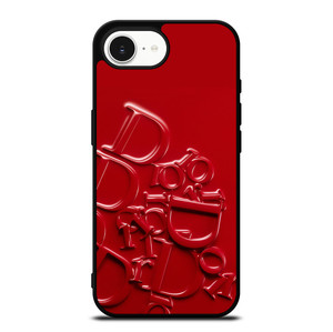 DIOR RED EMBOSS EMBLEM iPhone 16e Case Cover
