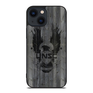 UNITED NATIONS SPACE COMMAND WOOD LOGO iPhone 14 Plus Case Cover UNITED NATIONS SPACE COMMAND WOOD LOGO iPhone 14 Plus Case Cover