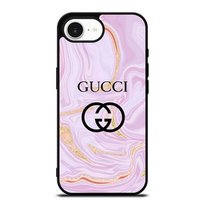 GUCCI LOGO EMBLEM ON PINK MARBLE iPhone 16e Case Cover