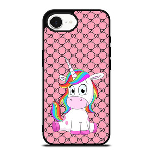 GUCCI LOGO PATTERN CUTE UNICORN iPhone 16e Case Cover