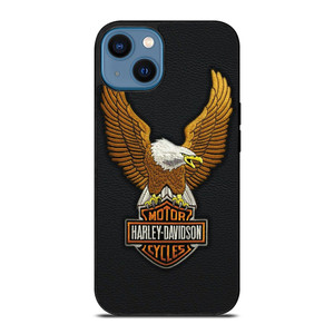 HARLEY DAVIDSON MOTORCYCLES LEATHER EMBOSS  iPhone 14 Case Cover