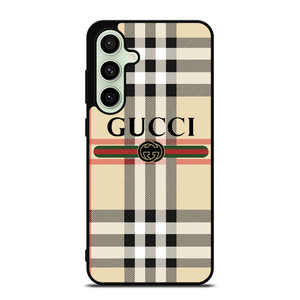 GUCCI LOGO X BURBERRY PATTERN Samsung Galaxy S24 FE Case Cover GUCCI LOGO X BURBERRY PATTERN Samsung Galaxy S24 FE Case Cover