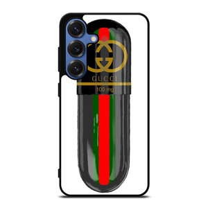 GUCCI LOGO DRUGS 100 MG ICON Samsung Galaxy S25 Case Cover GUCCI LOGO DRUGS 100 MG ICON Samsung Galaxy S25 Case Cover