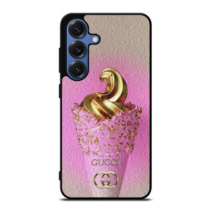 GUCCI LOGO GOLDEN ICE CREAM ICON Samsung Galaxy S25 Case Cover GUCCI LOGO GOLDEN ICE CREAM ICON Samsung Galaxy S25 Case Cover