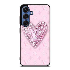 LOUIS VUITTON LOGO PINK HEART DIAMOND Samsung Galaxy S25 Case Cover LOUIS VUITTON LOGO PINK HEART DIAMOND Samsung Galaxy S25 Case Cover