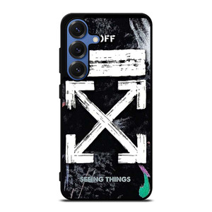 OFF WHITE LOGO SEEING THINGS Samsung Galaxy S25 Case Cover OFF WHITE LOGO SEEING THINGS Samsung Galaxy S25 Case Cover