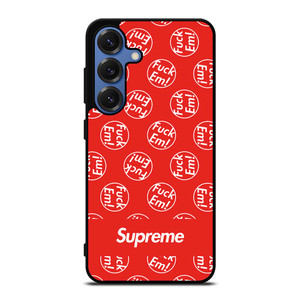 SUPREME FUCK EM PATTERN Samsung Galaxy S25 Case Cover SUPREME FUCK EM PATTERN Samsung Galaxy S25 Case Cover