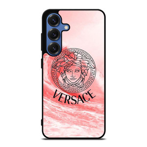 VERSACE LOGO PINK WAVES Samsung Galaxy S25 Case Cover VERSACE LOGO PINK WAVES Samsung Galaxy S25 Case Cover