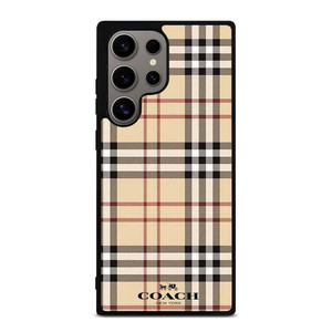 COACH NEW YORK LOGO X BURBERRY PATTERN Samsung Galaxy S24 Ultra Case Cover COACH NEW YORK LOGO X BURBERRY PATTERN Samsung Galaxy S24 Ultra Case Cover