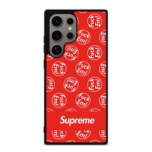 SUPREME FUCK EM PATTERN Samsung Galaxy S24 Ultra Case Cover SUPREME FUCK EM PATTERN Samsung Galaxy S24 Ultra Case Cover