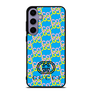 GUCCI LOGO PATTERN BLUE PINK YELLOW Samsung Galaxy S24 Plus Case Cover GUCCI LOGO PATTERN BLUE PINK YELLOW Samsung Galaxy S24 Plus Case Cover