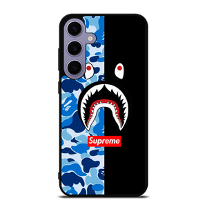 SUPREME BAPE SHARK CAMO BLUE BLACK Samsung Galaxy S24 Plus Case Cover