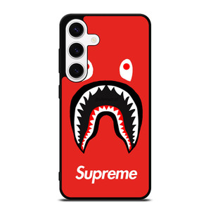 BAPE SHARK SUPREME RED Samsung Galaxy S24 Case Cover