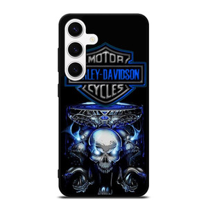 HARLEY DAVIDSON SKULL BLUE Samsung Galaxy S24 Case Cover HARLEY DAVIDSON SKULL BLUE Samsung Galaxy S24 Case Cover