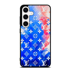 LOUIS VUITTON LV LOGO PATTERN BLUE RED Samsung Galaxy S24 Case Cover
