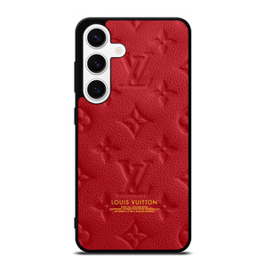LOUIS VUITTON LV LOGO RED LEATHER Samsung Galaxy S24 Case Cover LOUIS VUITTON LV LOGO RED LEATHER Samsung Galaxy S24 Case Cover
