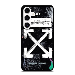 OFF WHITE LOGO SEEING THINGS Samsung Galaxy S24 Case Cover OFF WHITE LOGO SEEING THINGS Samsung Galaxy S24 Case Cover