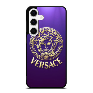 VERSACE SILVER VIOLET LOGO Samsung Galaxy S24 Case Cover