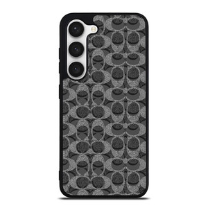 COACH BLACK GREY PATTERN LOGO Samsung Galaxy S23 Case Cover