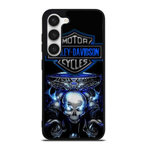 HARLEY DAVIDSON SKULL BLUE Samsung Galaxy S23 Case Cover HARLEY DAVIDSON SKULL BLUE Samsung Galaxy S23 Case Cover