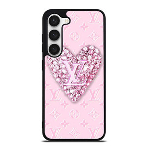 LOUIS VUITTON LOGO PINK HEART DIAMOND Samsung Galaxy S23 Case Cover LOUIS VUITTON LOGO PINK HEART DIAMOND Samsung Galaxy S23 Case Cover