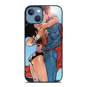 SUPERMAN WONDER WOMAN CARTOON KISSING iPhone 13 Case Cover
