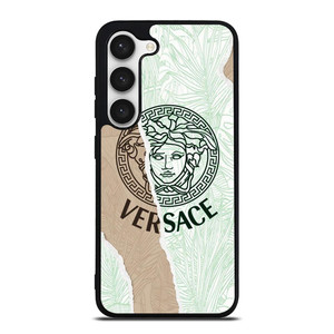 VERSACE LOGO PALM LEAVES Samsung Galaxy S23 Case Cover VERSACE LOGO PALM LEAVES Samsung Galaxy S23 Case Cover